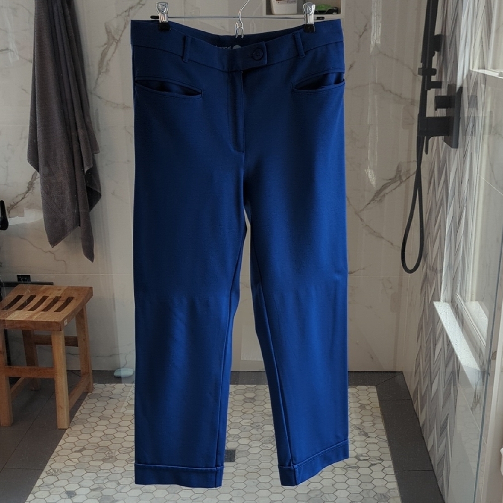 Betabrand Royal Blue Dress Pants Straight-Leg Crop Classic
